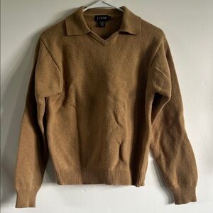 J. Crew V-Neck Tan Wool Blend Sweater